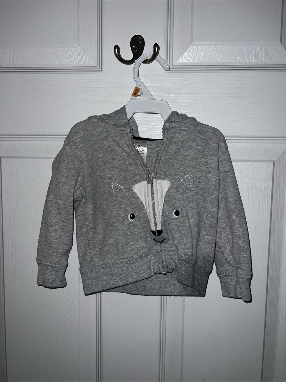 Toddler Gray Hooded Fox Zip-Up Sweatshirt